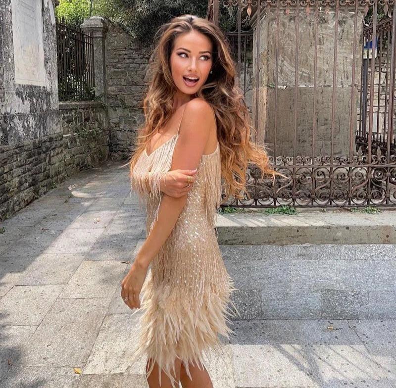 Brielle – Feather Mini Dress