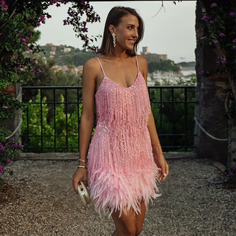Brielle – Feather Mini Dress