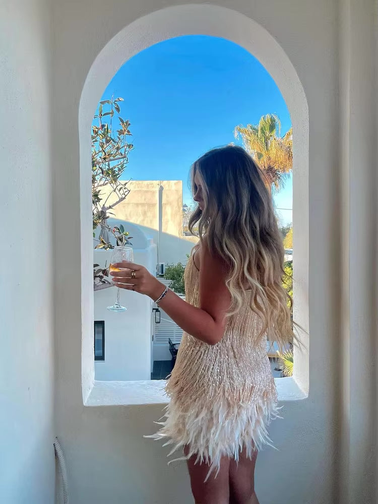 Brielle – Feather Mini Dress